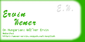 ervin wener business card